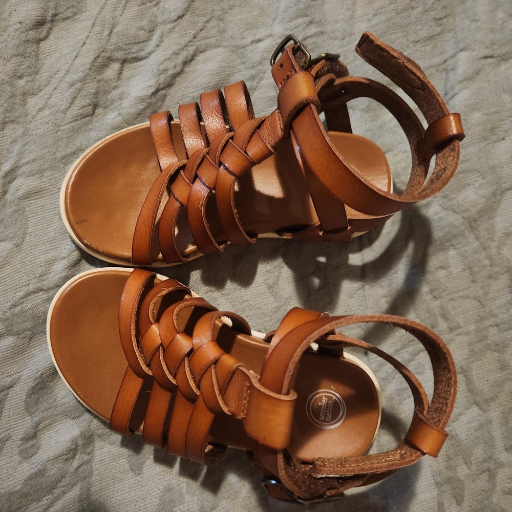 Wonder Nation Brown Gladiator Sandals For Toddler